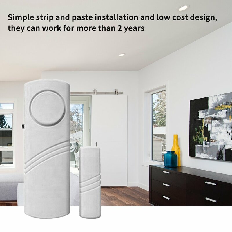 Alarma antirrobo Simple para puerta y ventana, alarma de seguridad inalámbrica multifunción, alarma de puerta activada magnética para seguridad del hogar