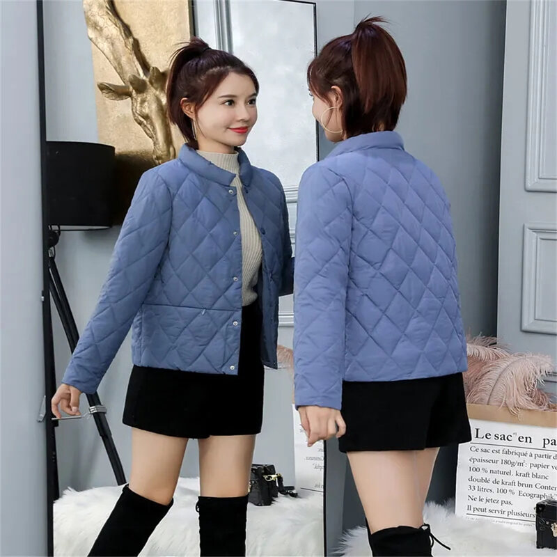 Женское короткое зимнее Стеганое пальто 2022, женский зимний корейский Тонкий Топ (18-25 лет), молодежная Студенческая стеганая куртка, кардиган
