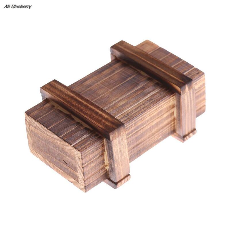 New Kids Gift Vintage Wooden Puzzle Boxes with Secret Drawer Magic Compartment Brain Teaser Wooden Toys