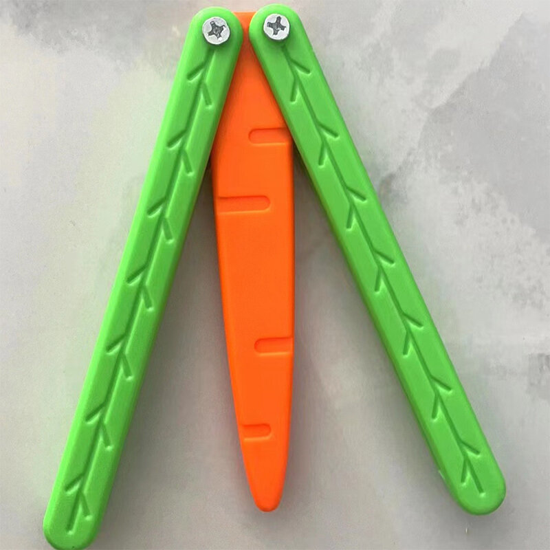 Mainan pisau gravitasi wortel bercahaya 3D, mainan kartu dorong dekompresi, mainan pisau wortel bercetak 3D
