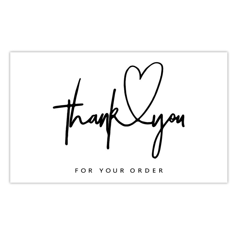50 шт./упаковка, свадебные открытки с надписью «Thank You»