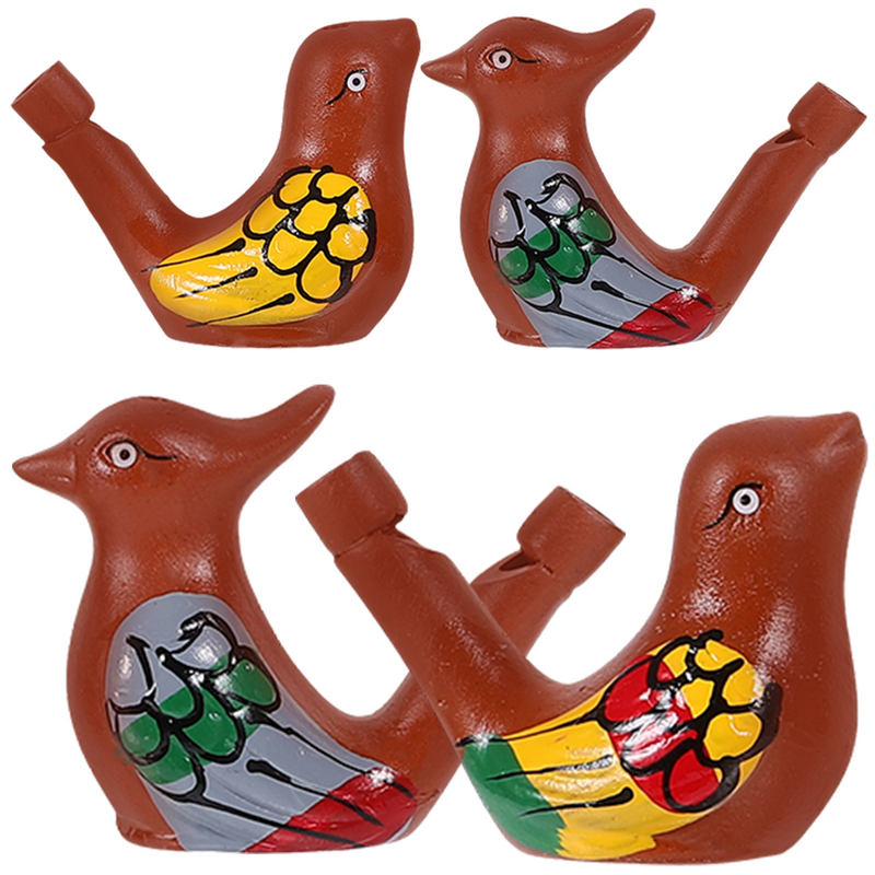 4 pezzi giocattolo musicale per bambini in ceramica con fischietto per uccelli giocattoli regalo Warbling Water Warbler per bambini