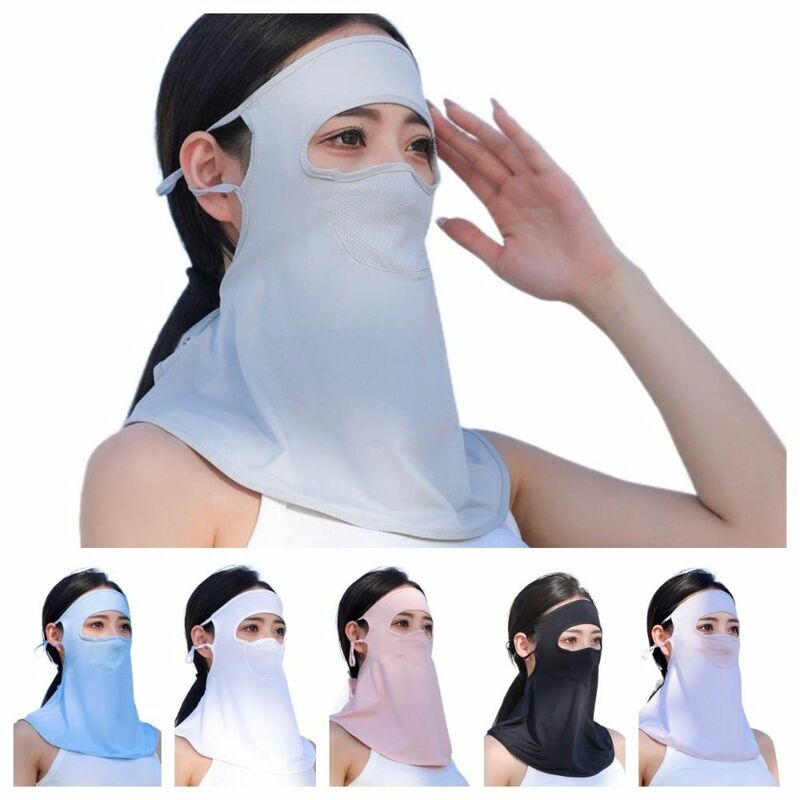 Нагрудник из ледяного шелка, летняя фотосолнцезащитная Фата, маска для лица Gini, женская маска на шею, маска для лица, Солнцезащитная маска из ледяного шелка