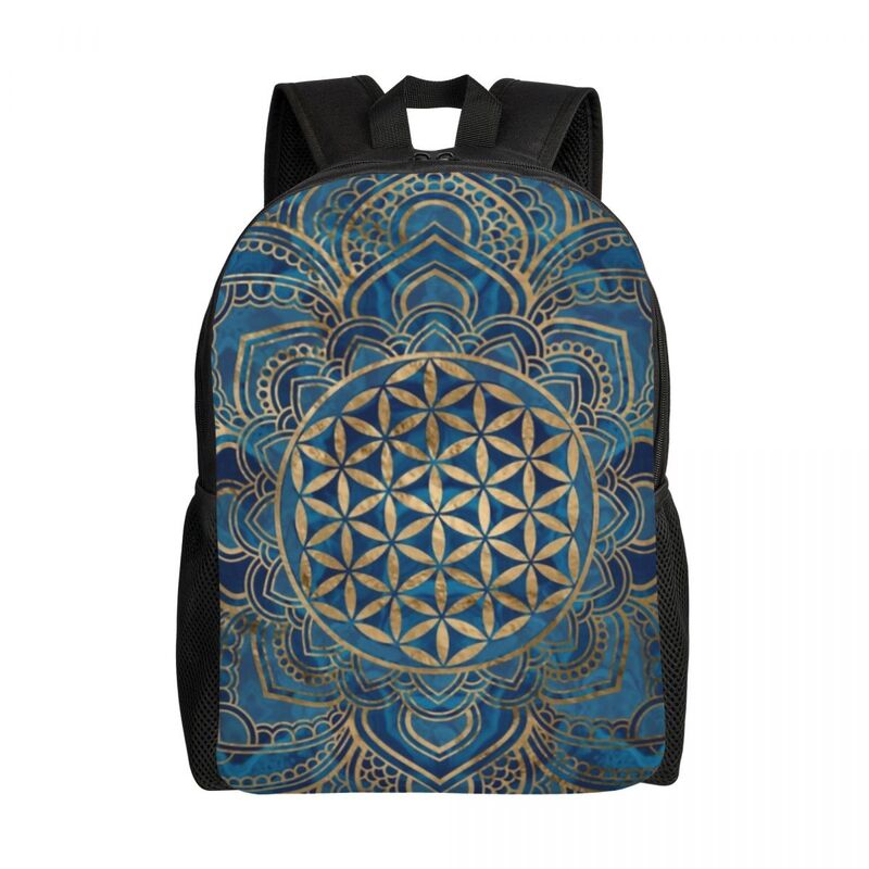 Tas punggung Boho Mandala, ransel sekolah bunga romantis, tas punggung pola geometris abstrak untuk hadiah anak-anak