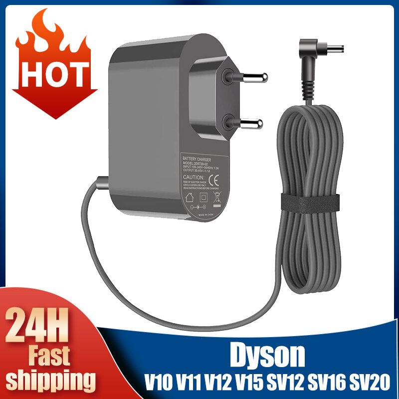 EU Plug Power Adapter Adequado para Aspirador Dyson, Fornecimento do Carregador de Bateria, V10, V11, V12, V15, SV12, SV16, SV20, 30.45V