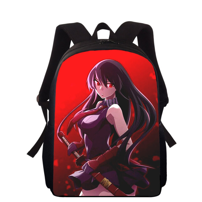 Рюкзак для детей с 3D-принтом аниме Akame Ga Kill 15 дюймов, ранцы для учеников, школьные книжные сумки