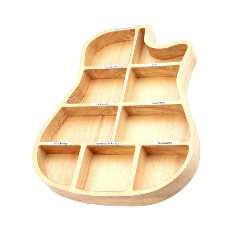 Solid Wood Guitar Picks Case 9 Compartment Jewelry Box Durable Handicraft Container Collections Holder Small Item Organizer Box
