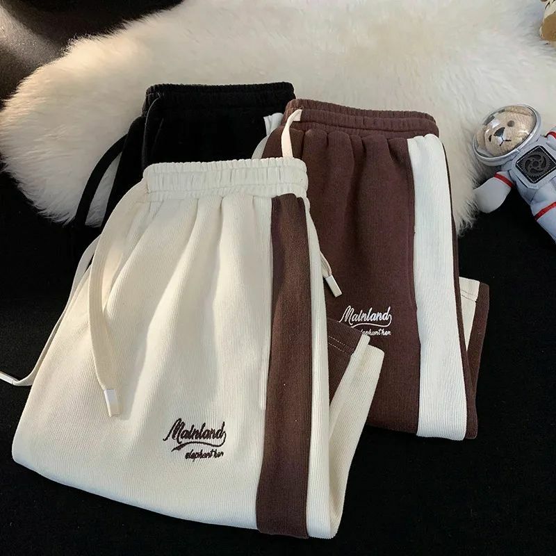 Summer casual shorts for women, high-waisted, contrasting colors loose  trendy mid-pants for outer wear sports five-point pants