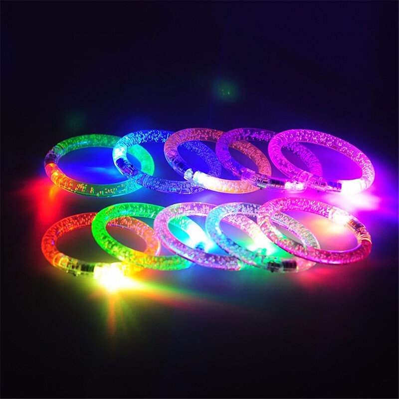Migająca bransoletka LED Light Up akrylowa opaska Party Bar Chiristmas Luminous bransoletka świecące zabawki dla dzieci