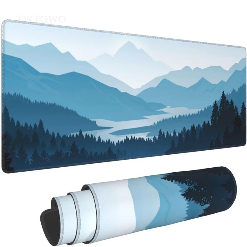 Коврик для мыши игровой, с изображением гор и лесов, размер XL