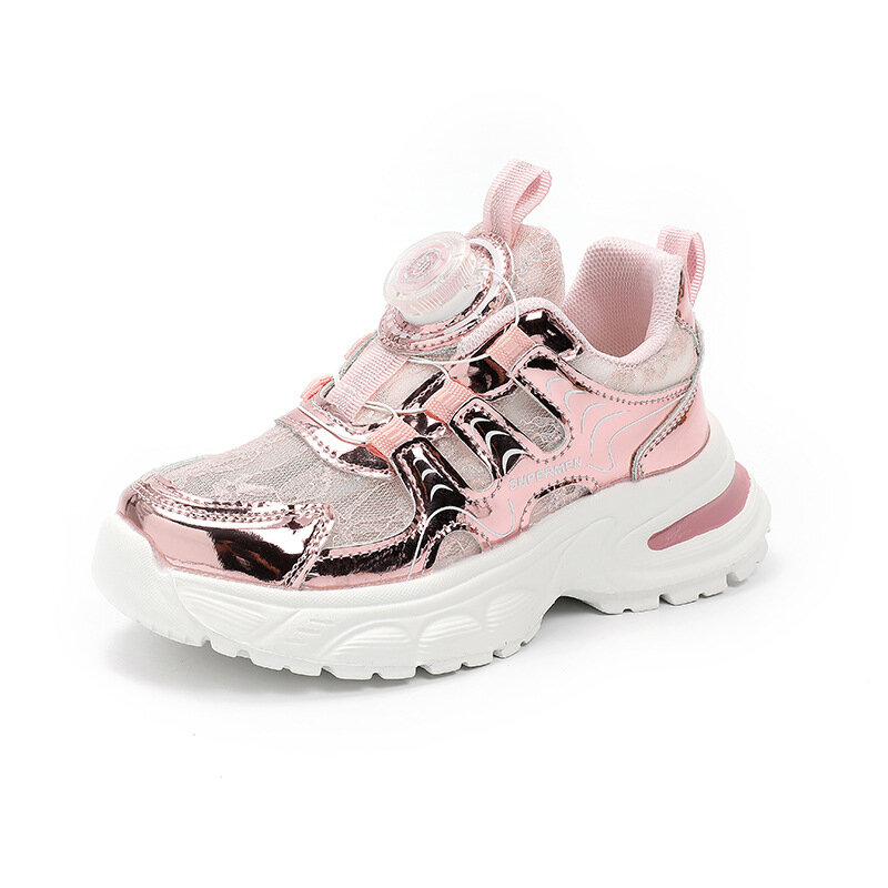 Zapatos de verano para niña, Tenis de malla transpirable, suela ligera, color rosa, XHXL-Y1201