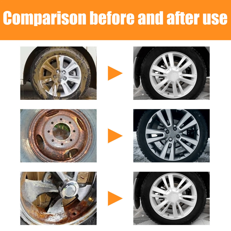 Wheel Cleaner Spray PH Balanced Tire Wheel Cleaner Powerful 100ml Brake Dust Remover Wheel Cleaner Long-Lasting Car Detailing