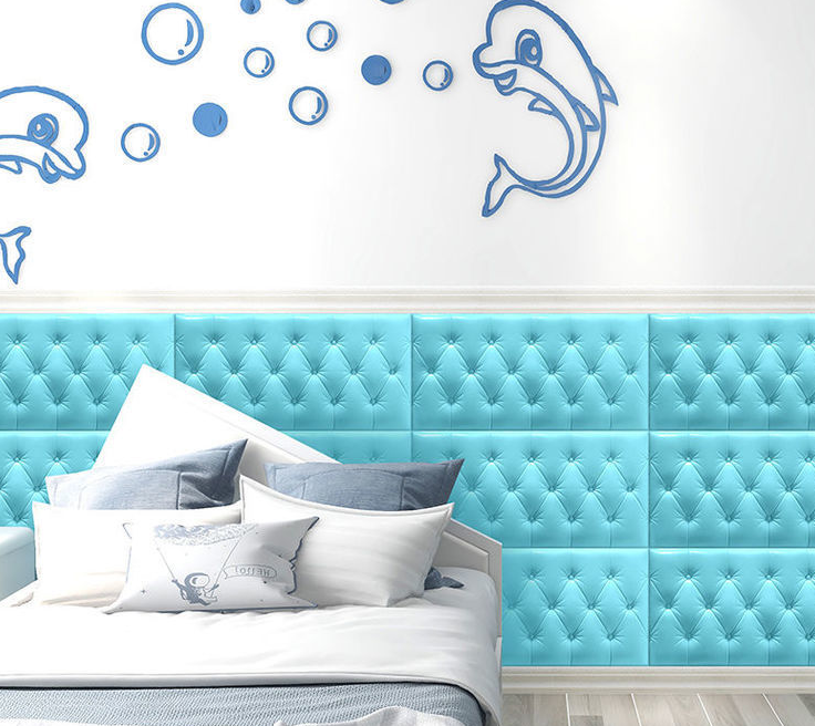 2020 waterproof Pure color Headboard Soft bag background wall sticker decoration