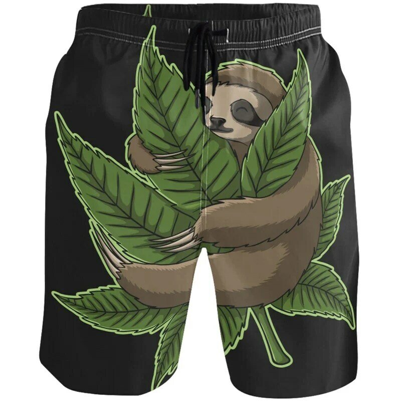Cat Dog Frog Beach Shorts For Men 3D Printed Short Pants Alpaca Sloth Hawaiian Swim Trunks Unisex Summer Surf Board Shorts