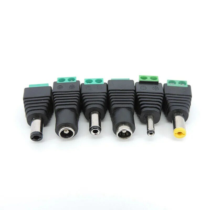 1/5pcs DC male female jack cctv cable Connector 5.5 x 2.1MM 5.5*2.5MM 3.5*1.35MM Power plug terminal Adapter for ip camera