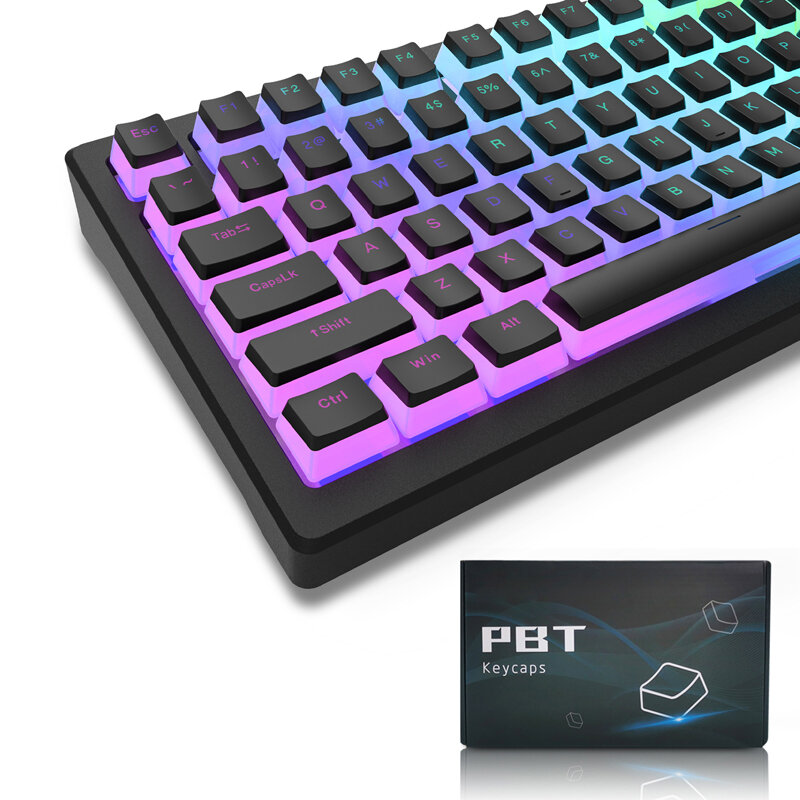 Pudim PBT Double Shot Keycaps, OEM Perfil Custom Keycap Set Suit para 100%, 75%, 65%, 60% Teclado Mecânico Gaming, 165 Chave