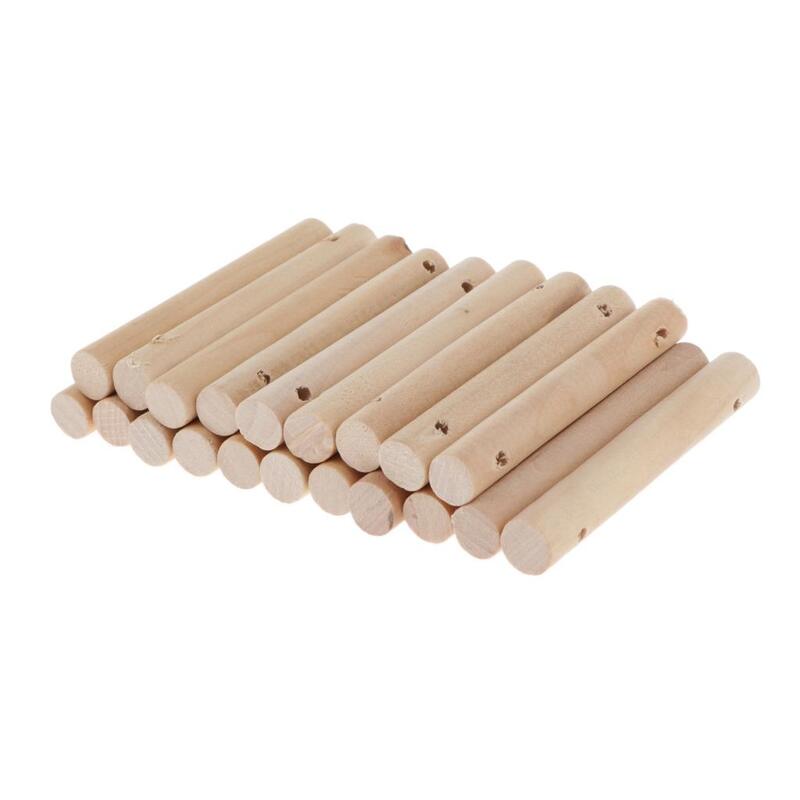 5x20 buah tongkat kayu bulat DIY kayu belum selesai pembuatan kerajinan 7x1cm