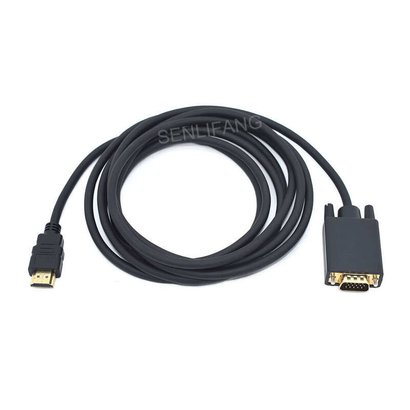 HDMI-Compatível com Cabo VGA com Adaptador de Áudio, Plugue Antiderrapante, Desktop, Anti-desgaste, 1080P HD, 3m, 5m, Dropshipping