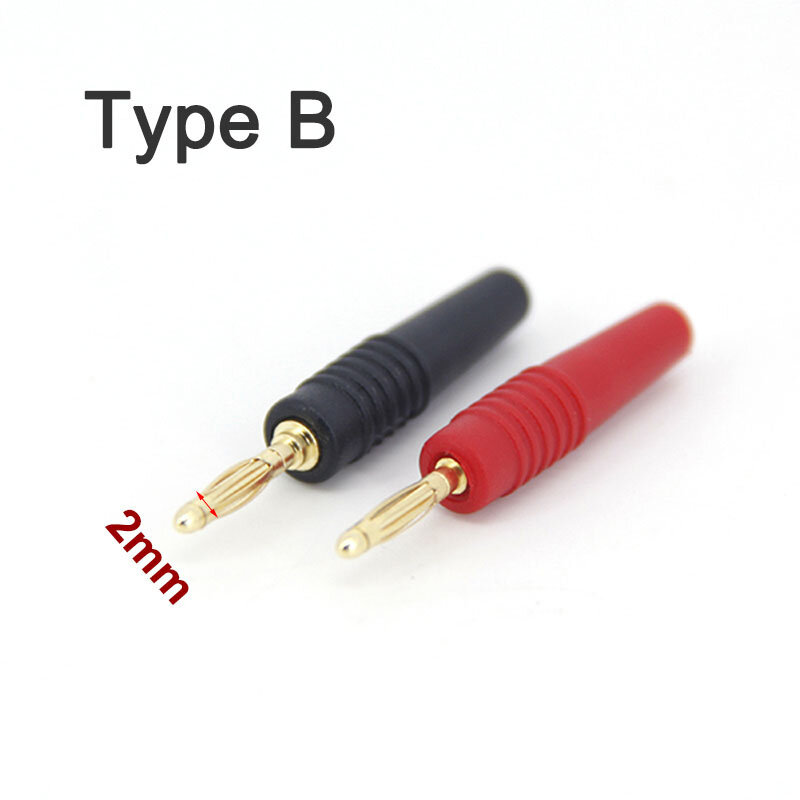 2MM Gold Plated Banana Plug socket Electrical Connector Adaptor Black/Red for Test Probes Instrument Meter CCTV cable plug