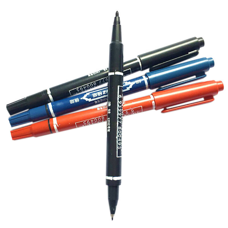 1PC Aowa Waterborne Small Double-head Marker Black Children's Student Drawing Pen Art Stationery