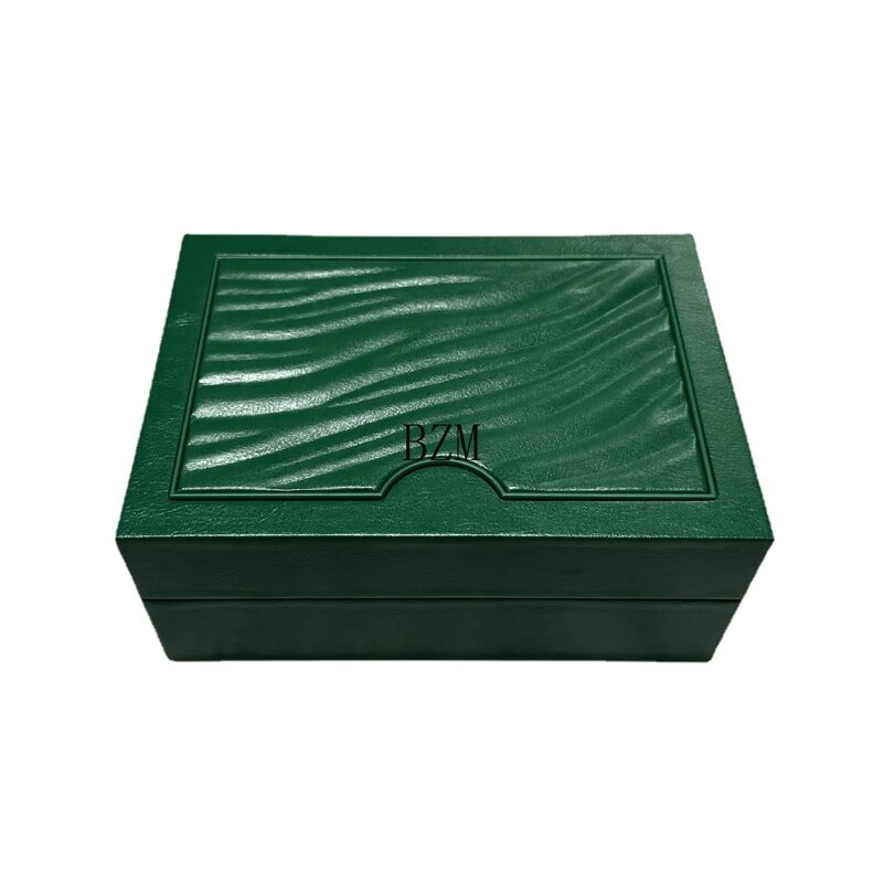Caixa De Relógio De Madeira De Couro Com Embalagem De Armazenamento, Microfibra Travesseiro Display, Green Box, Luxo Elegante, Personalizado, Qualidade BZM