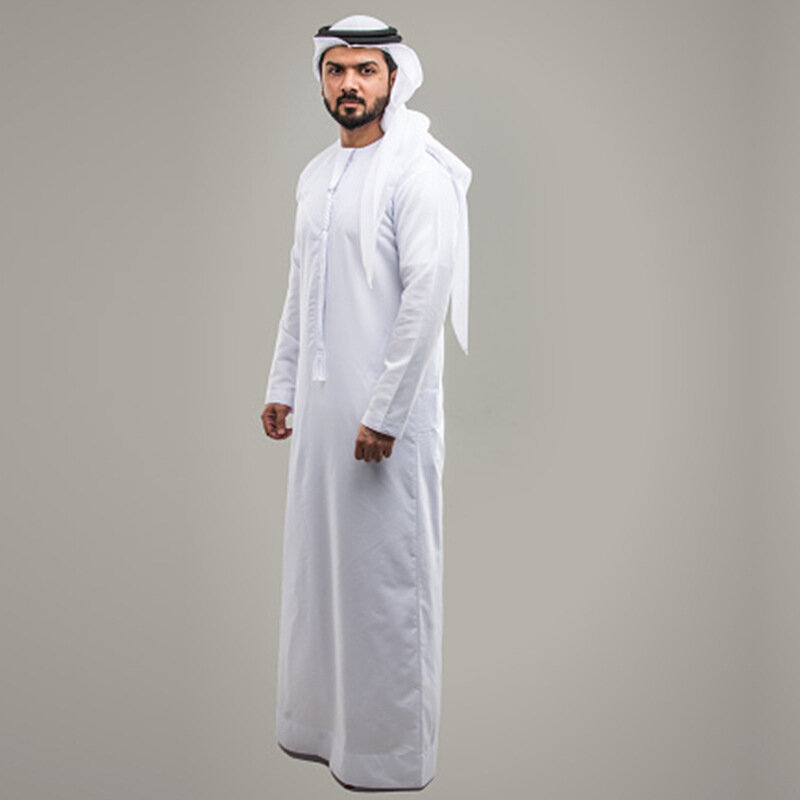 Arabic Islamic Clothing Jubba Men Muslim Thobe Robes Musulman Dress Oman Qamis Homme Saudi Arabia Islam Outfits Cosplay Costumes