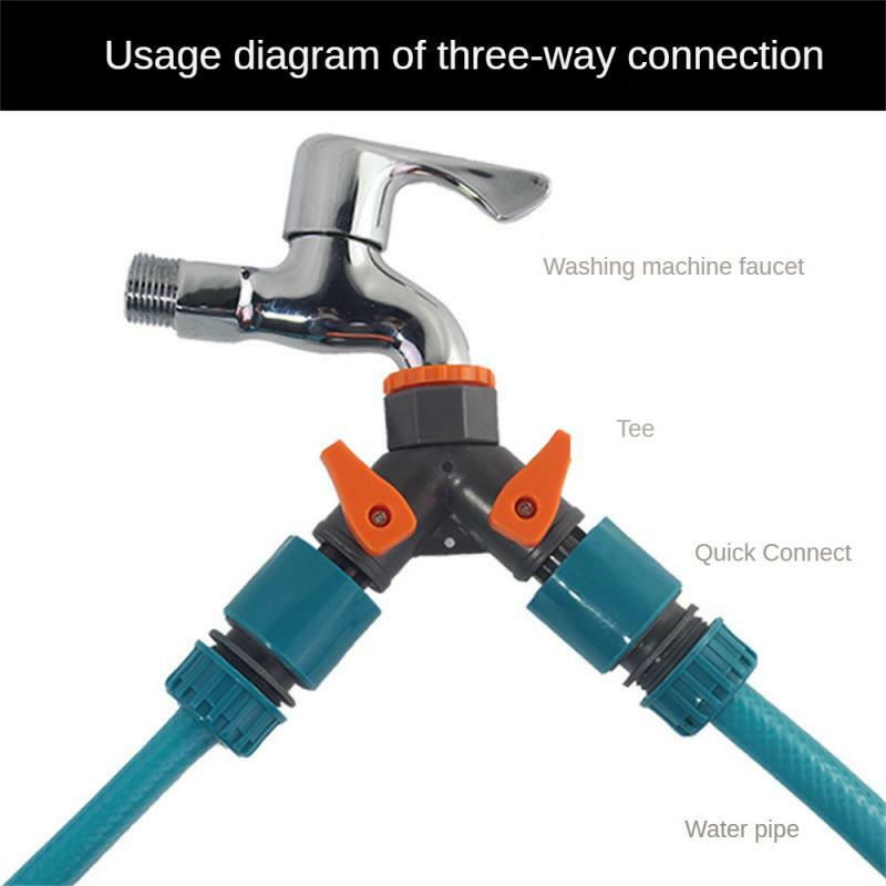 Conexões de tubulação de água com válvula, Tee plástico comum com válvula, Conveniente durável, Use em economizar tempo, Alta qualidade