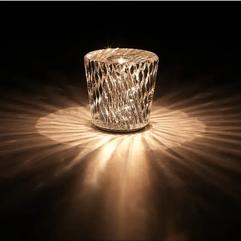Ночсветильник Хрустальный алмаз для ресторана бара Настольная лампа с возможностью подзарядки