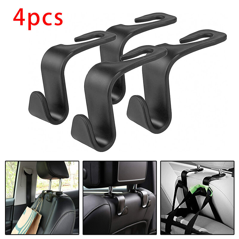 4pcs Car Seat Headrest Hook For Auto Back Seat Organizer Hanger Storage Holder For Handbag Purse Bags Clothes Coats