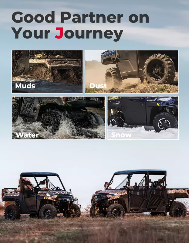 KEMIMOTO Left & Right Side Mud Guards Panel Compatible with Polaris Ranger XP 1000 / Crew 2017-2023 2024 UTV Accessories