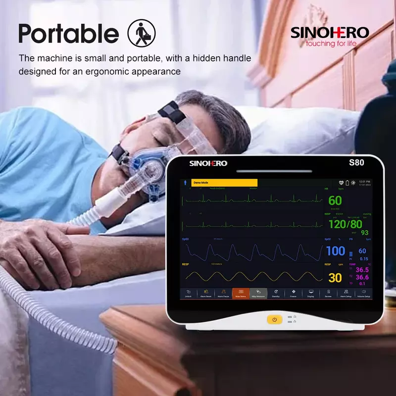 Monitor paziente multiparametrico ICU e ECG clinico RESP NIBP SpO2 monitoraggio della temperatura 10.1 ''Touch Screen nuovo S80