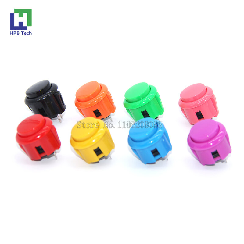 1 pcs 24mm Arcade Push Button Built-in Small Microswitch DIY Arcade Console for Jamma Mame