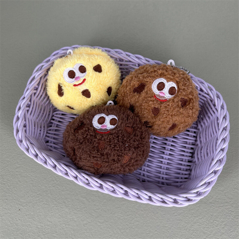 8CM Cute  Cookie Cartoon Plush Big Eyes Funny Doll Toy Pendant Keychain Backpack Hangings Ornaments