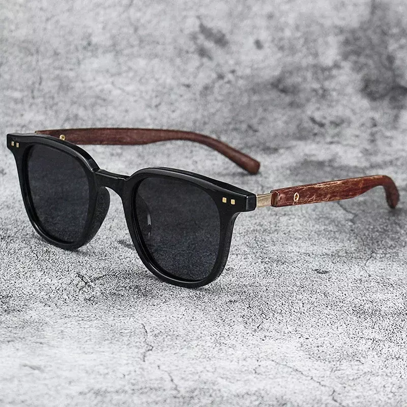 Мужские Винтажные Солнцезащитные очки в деревянной оправе, Классические брендовые солнцезащитные очки, линзы с покрытием, очки для вождения