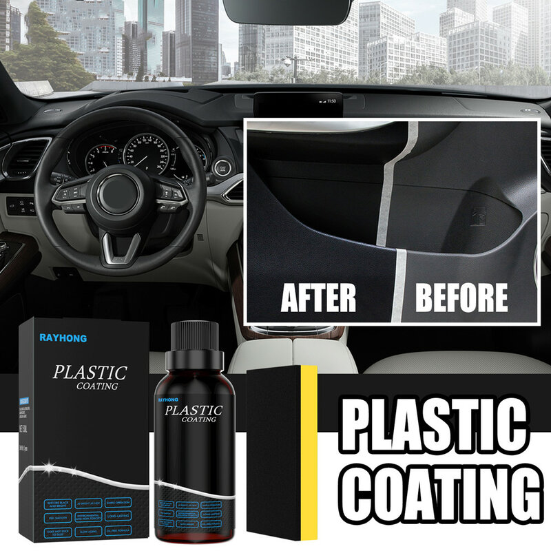 30ml carro peças de plástico recauchutagem agente cera instrumento painel refrescante auto interior plástico renovado revestimento mais limpo