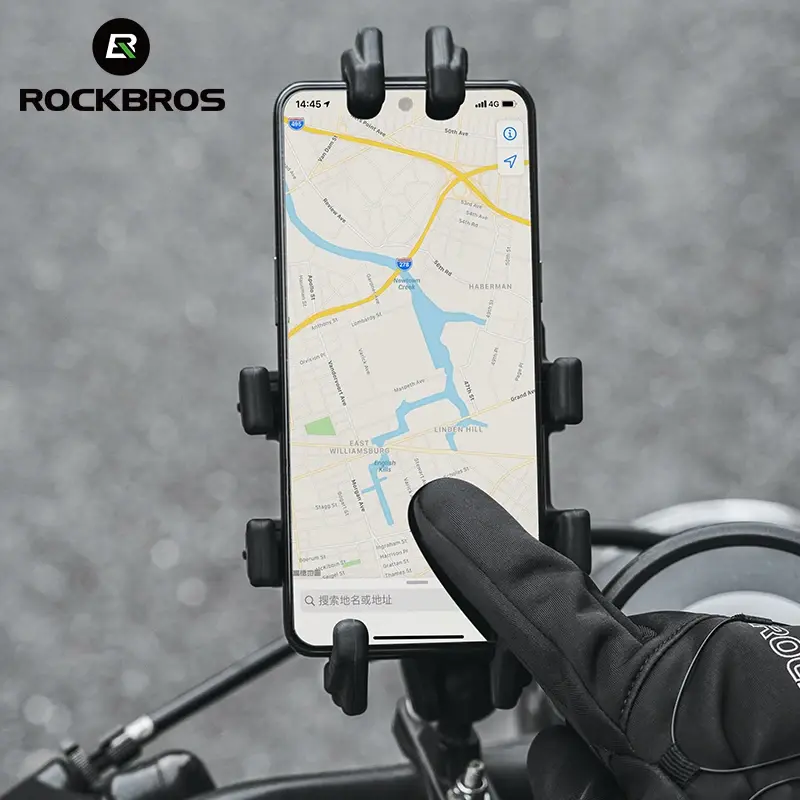 ROCKBROS зимние теплые перчатки для сенсорного экрана велосипеда, мотоциклетные лыжные перчатки, Нескользящие термоперчатки для велоспорта