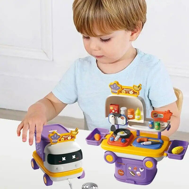 Jouet de cuisine en forme de voiture pour enfants, ensemble de jeu créatif, kit de maquillage sûr pour petite fille, semblant de médecin