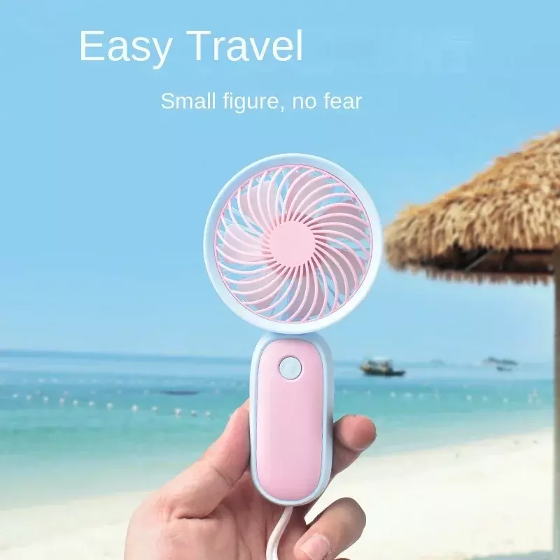 Ventilador elétrico USB pequeno com corda suspensa, ventilador de mão, vento alto conveniente, silencioso, mini, fresco, verão, novo