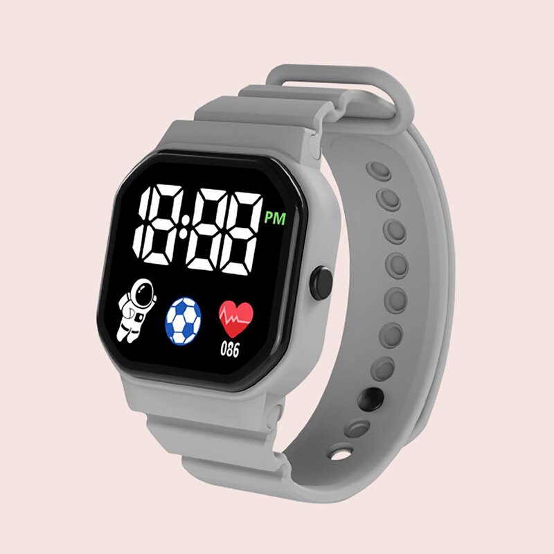 Jam tangan Led elektronik anak laki-laki dan perempuan, jam tangan olahraga Digital kasual bahan silikon, hadiah untuk pelajar