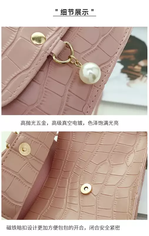 LW017  2023 New Shopping Bag Retro Casual Lady Underarm Handbag Stone Pattern Shoulder Bag