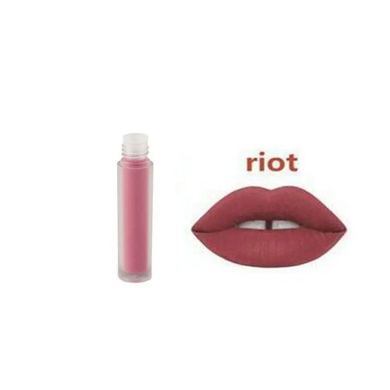 Lápiz labial de terciopelo rojo mate, maquillaje de larga duración, pigmento tinte de labios, maquillaje blanqueado, Riot Rave