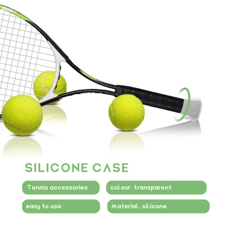Schokbestendige Siliconen Energie Mouw Tennisracket Cover Handgreep Eindkap Bumper Accessoires Grip Ring Racket Sport Overgrip