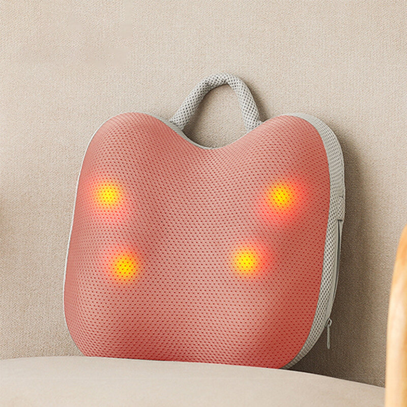 3D elektryczny poduszka do masażu pleców gorący kompres jodła fizjoterapia szyi talia całego ciała Shiats masażer bezprzewodowy do użytku w domu samochodowym