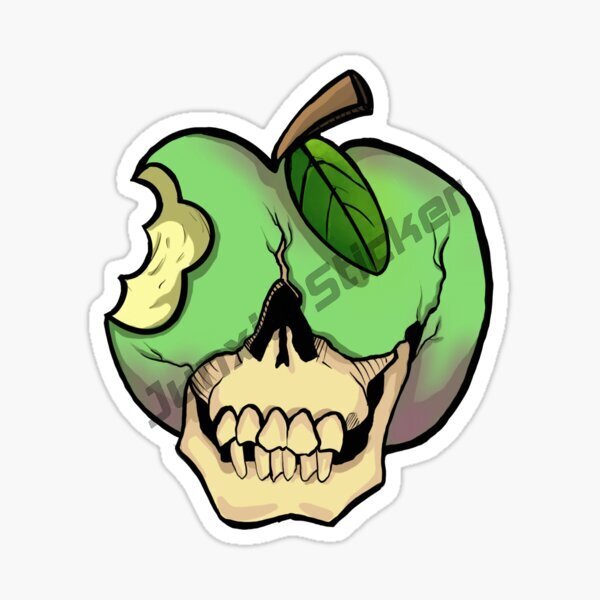 Poison Apple Sticker Skull Laptop Cup Cooler Car Vehicle Window Bumper Halloween Style Decals For Car Window Laptop Phone Decal