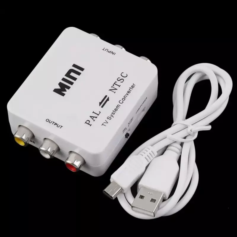 Mini PAL a NTSC SECAM TV Video Multi Media TV System Converter Switcher adattatore di connessione composito