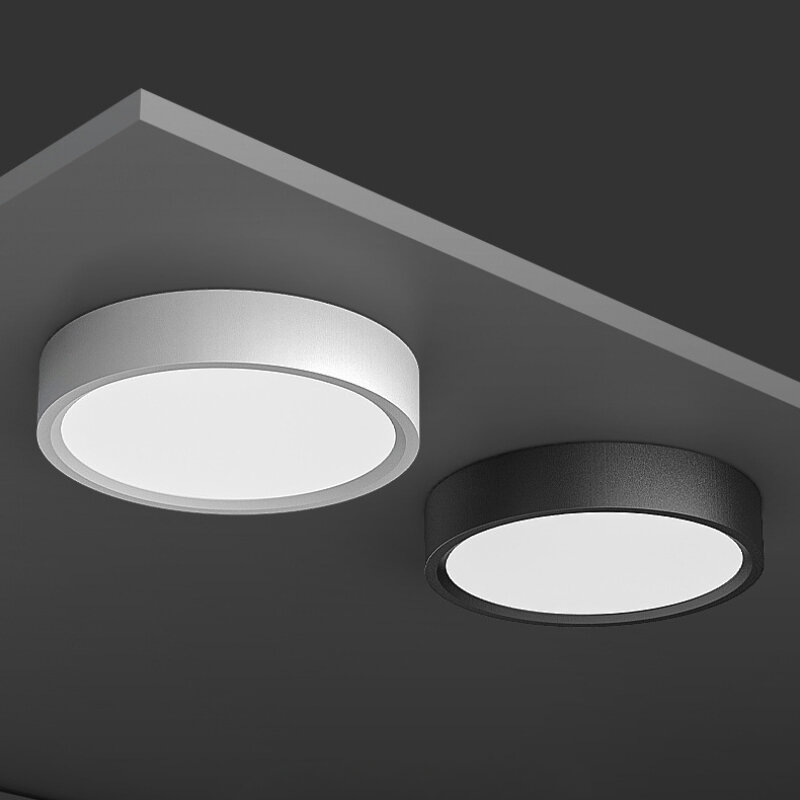 Ultra-fino redondo LED Downlight, superfície montada luz de teto, iluminação interior, corredor e entrada