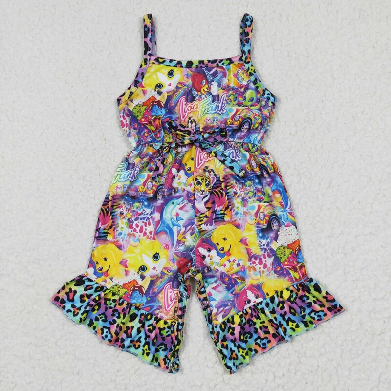 L​atest Design RTS Fancy Baby Leopard Onesie Kids Cartoon Clothing Boutique Girls Jumpsuits For Girls