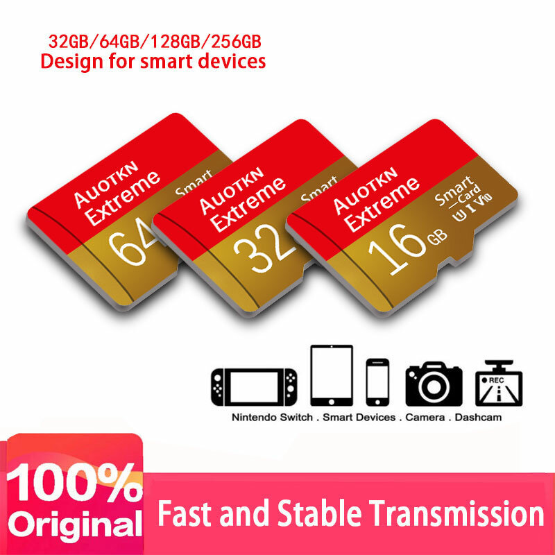 Tarjeta Micro TF SD de almacenamiento de gran capacidad, 8GB, 16GB, 32GB, 64GB, 128GB, 256GB, 512GB, Clase 10, V10, U1