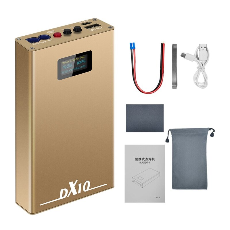 DX10 soldador portátil, bateria ajustável OLED, máquina de solda, ferramentas, 0,12mm, 0,15mm, níquel para 18650, canetas spot 8awg
