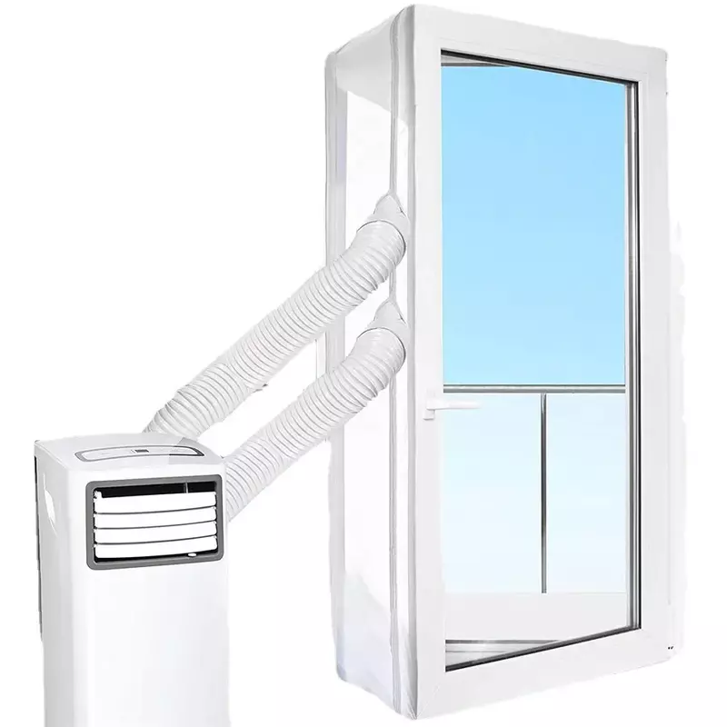 Uszczelnienie okienne śluzy powietrznej do przenośny klimatyzator elastycznej tkaniny uszczelniającej uszczelnienie okienne z zamkiem błyskawicznym i klejem szybko